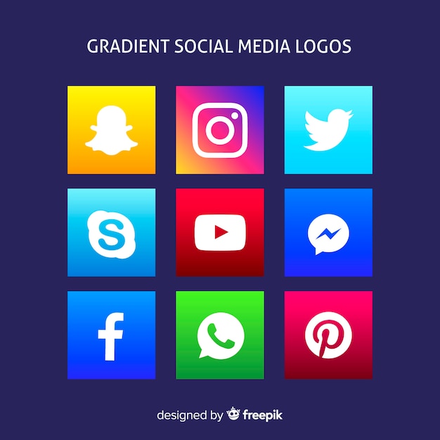 Gradient social media logos