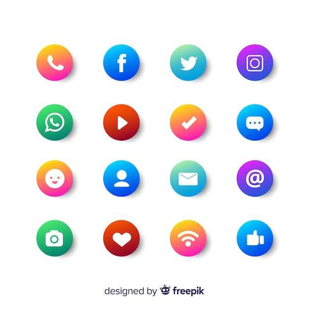 Free vector gradient social media logos