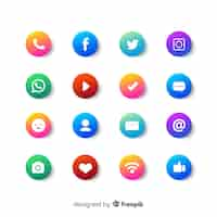 Free vector gradient social media logos