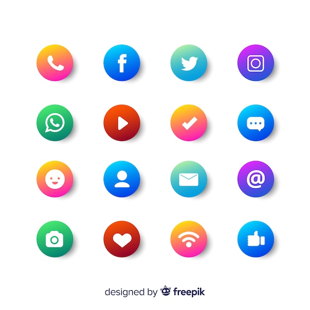 グラデーションソーシャルメディアのロゴ