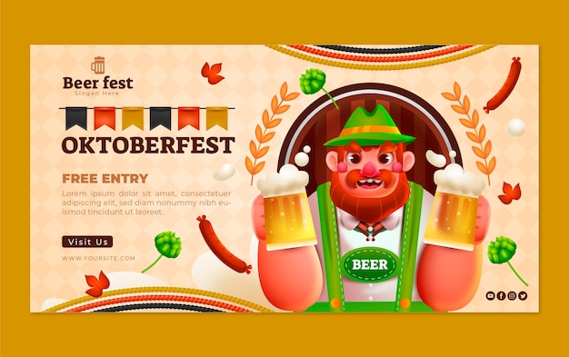 Modello di post sui social media sfumato per il festival dell'oktoberfest