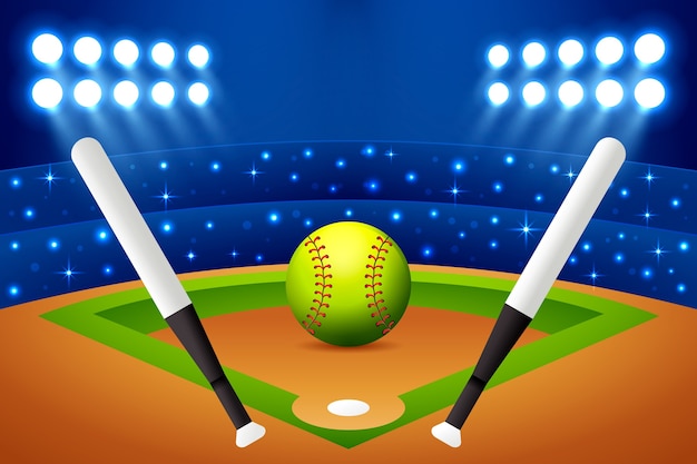 Gradient Softball Background – Free Vector Download for Vector Templates