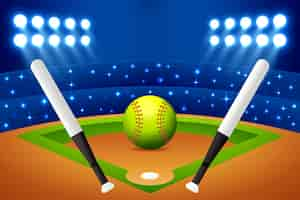 Free vector gradient softball background