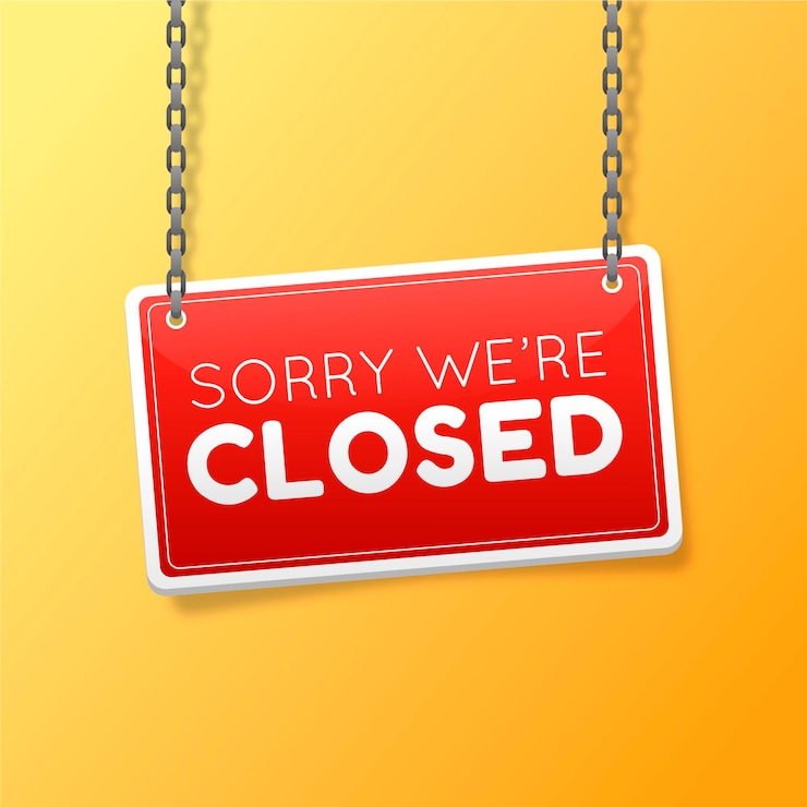 Free Vector gradient sorry we're closed signboard