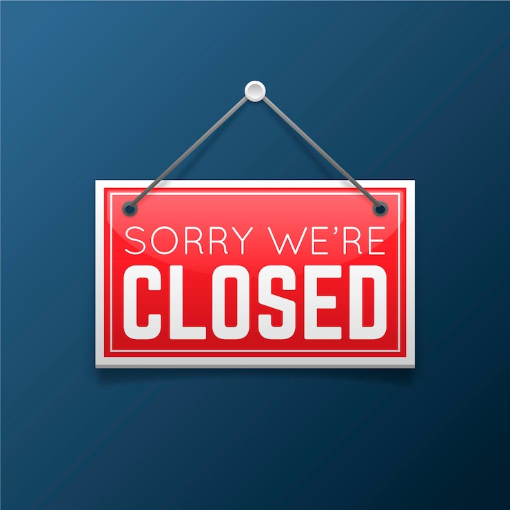 Free Vector gradient sorry we're closed signboard