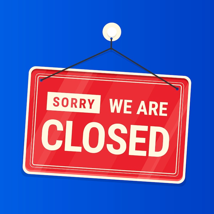 Free Vector gradient sorry we're closed signboard