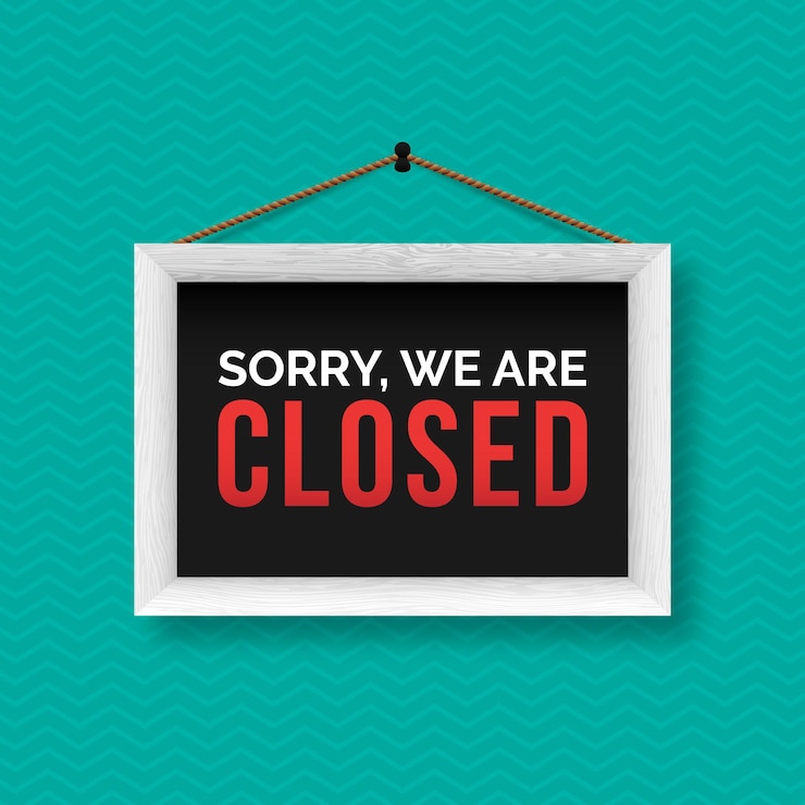 Free Vector gradient 'sorry, we're closed' signboard