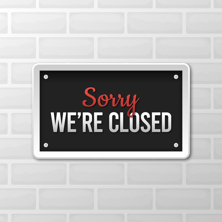 Free Vector gradient 'sorry, we're closed' signboard