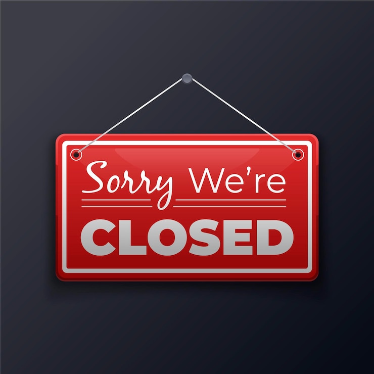Free Vector gradient 'sorry, we're closed' signboard