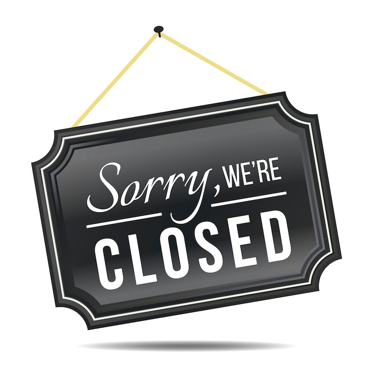Free Vector gradient sorry, we're closed signboard