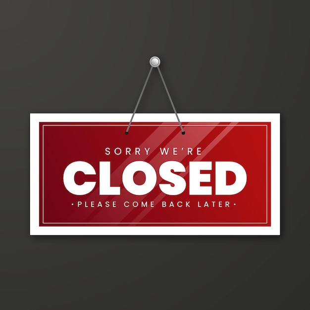 Free vector gradient sorry, we're closed signboard