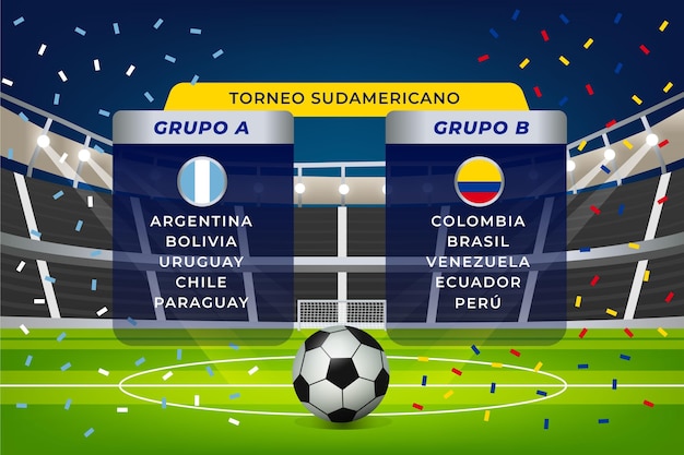 Illustrazione di gruppi di football sudamericano gradiente