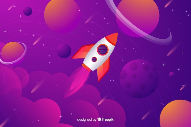 Free vector gradient space with a rocket