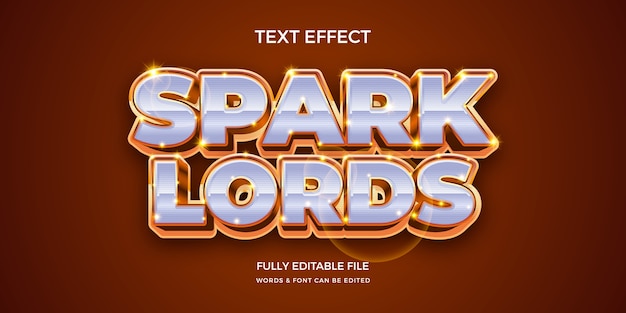 Free vector gradient spark lords text effect