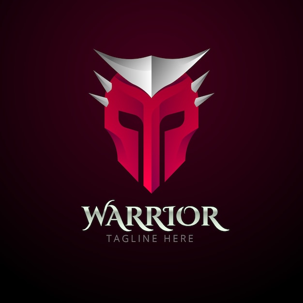 Free vector gradient spartan helmet logo design