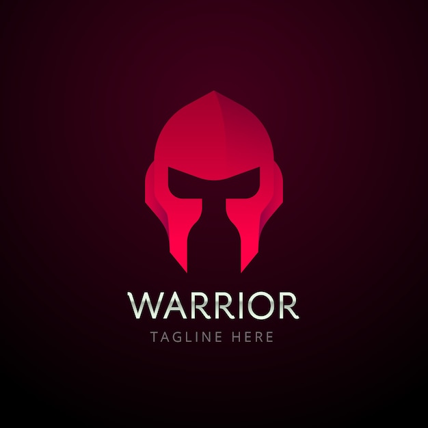 Gradient spartan helmet logo design