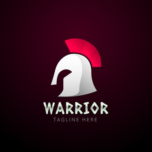 Free vector gradient spartan helmet logo design