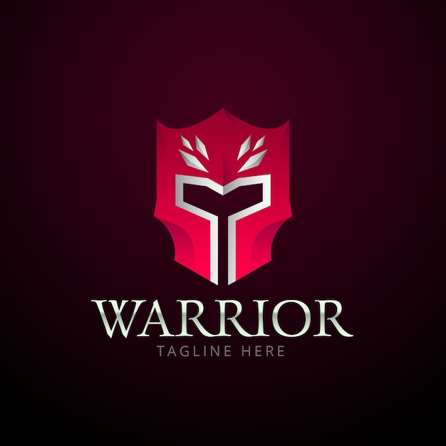 Free vector gradient spartan helmet logo design