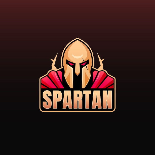 Vettore gratuito design del logo del casco spartano sfumato