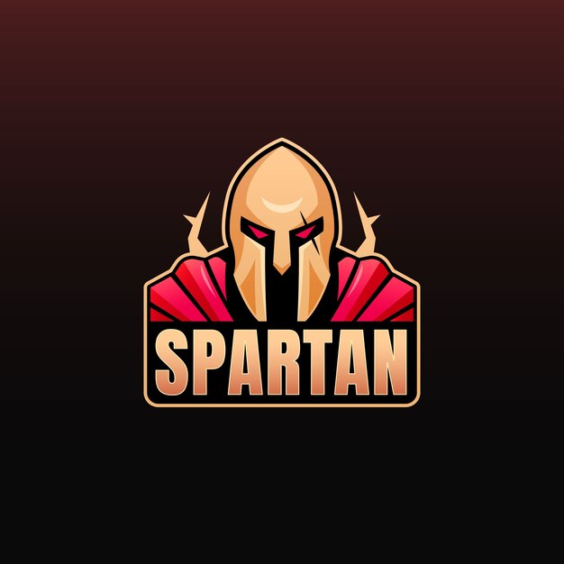 Gradient spartan helmet logo design