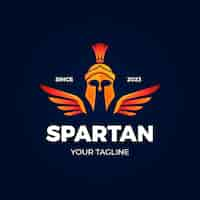 Free vector gradient spartan helmet logo template