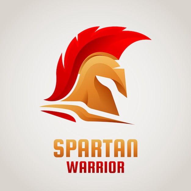 Vettore gratuito logo del casco spartano sfumato
