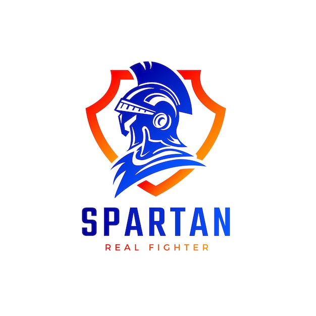 Progettazione del logo di gradient spartan