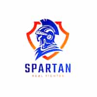 Vettore gratuito progettazione del logo di gradient spartan