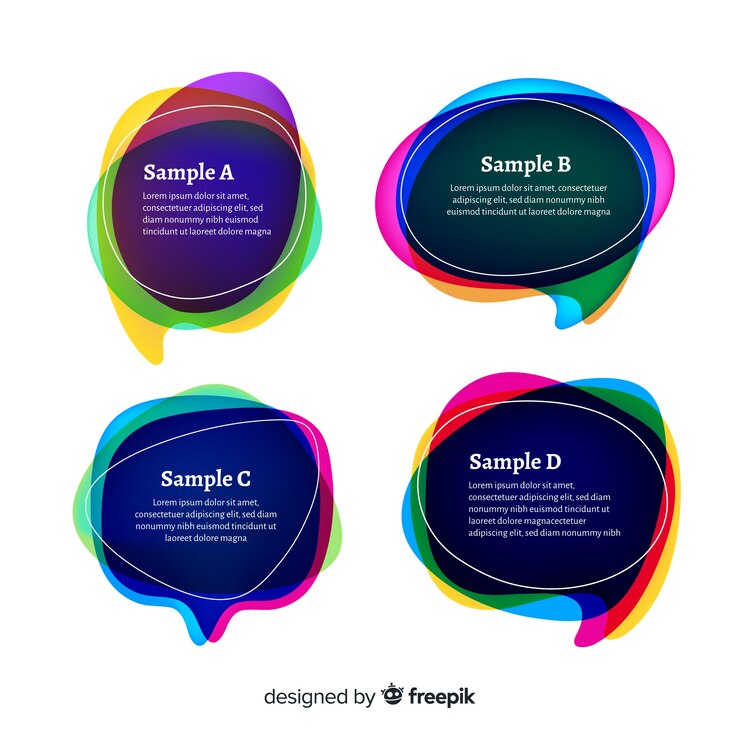 Free Vector gradient speech bubble collection on white background