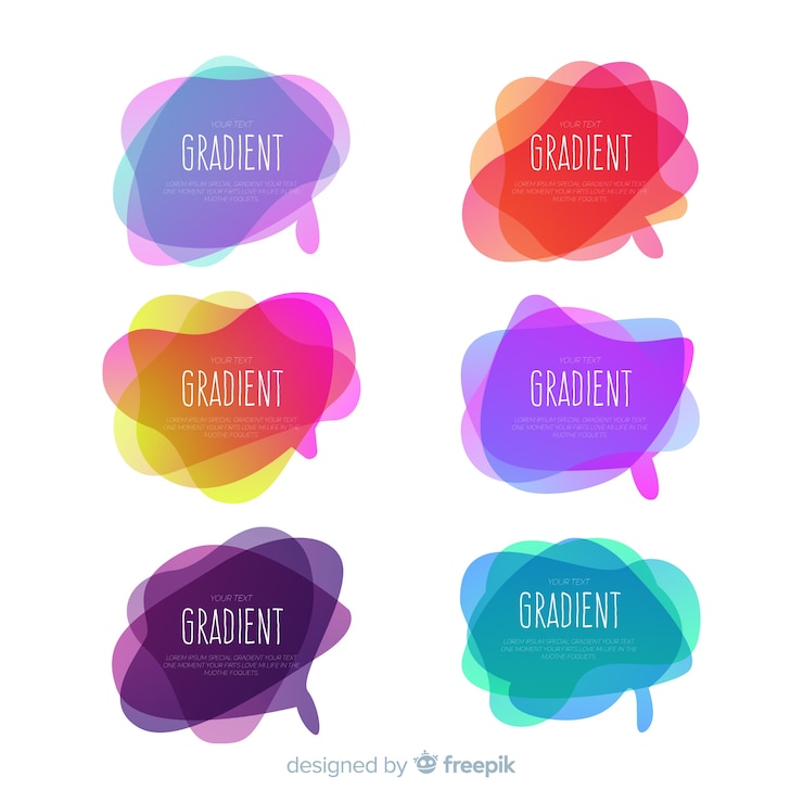 Free Vector gradient speech bubble pack
