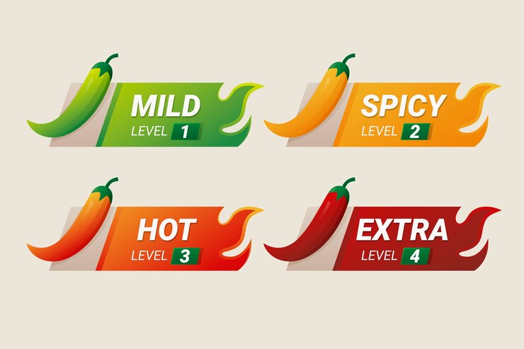 Free Vector gradient spice level label collection