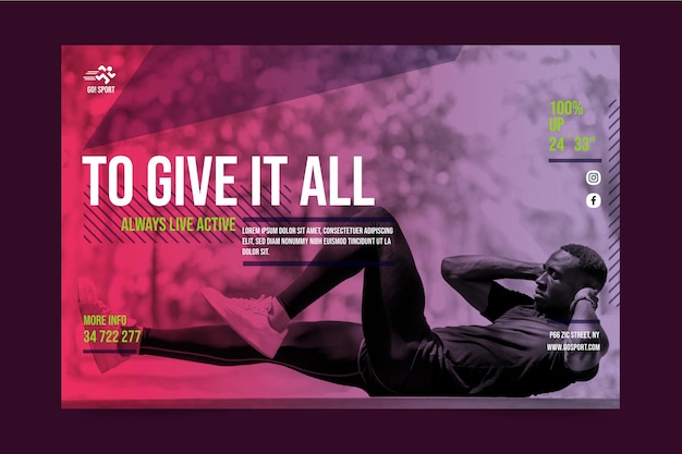 Free vector gradient sport banner template