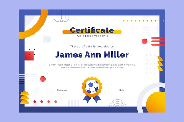 Gradient sport certificate template