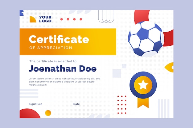 Gradient sport certificate template