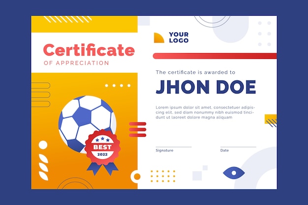 Free vector gradient sport certificate template