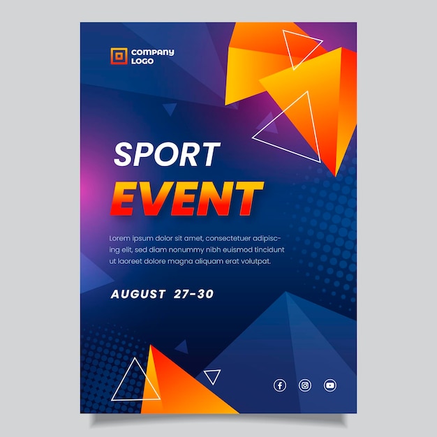 Poster di eventi sportivi sfumati