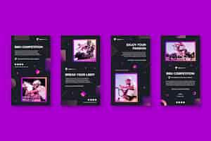 Free vector gradient sport instagram stories