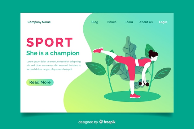 Gradient sport landing page template