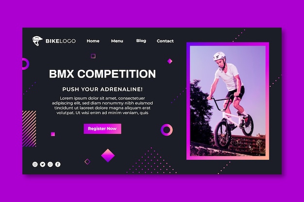 Free vector gradient sport landing page