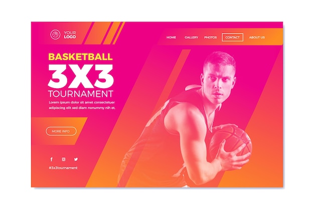 Free vector gradient sport landing page