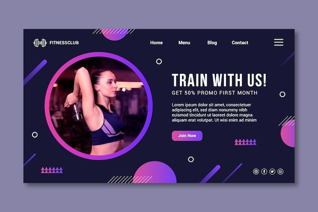 Free vector gradient sport landing page