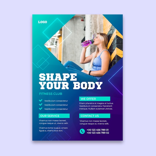 Free vector gradient sport poster template