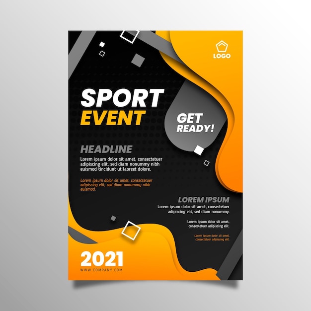 Gradient sport template flyer