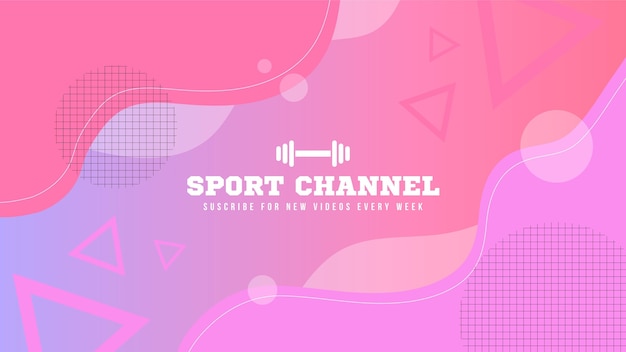 Free vector gradient sport youtube channel art