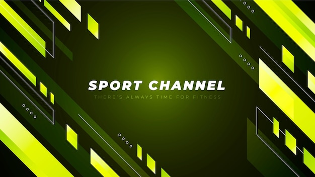 Vettore gratuito grafica del canale youtube sportiva sfumata