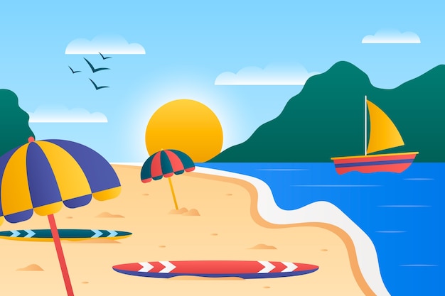 Free vector gradient spring break illustration