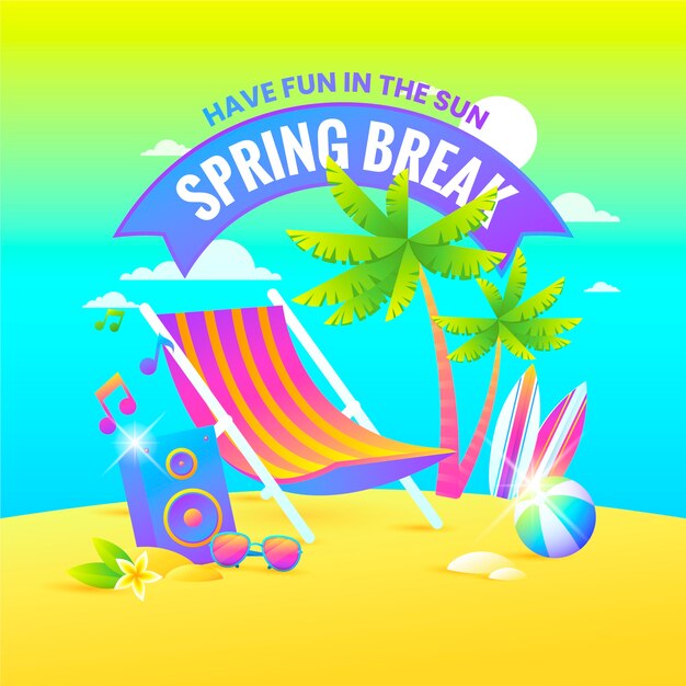 Gradient spring break illustration