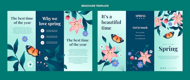 Free vector gradient spring brochure template