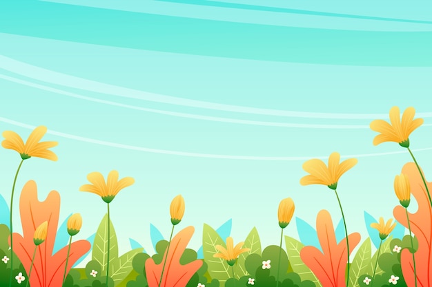 Gradient spring floral background