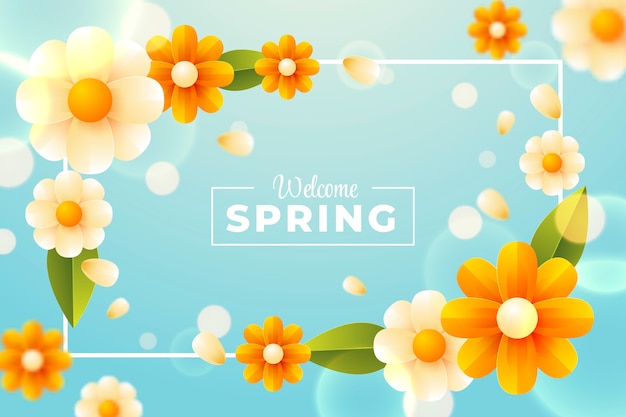 Gradient spring floral background